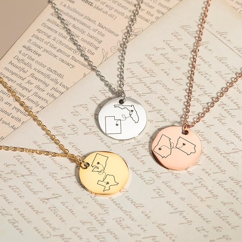 Personalized Long-Distance Relationship Necklace