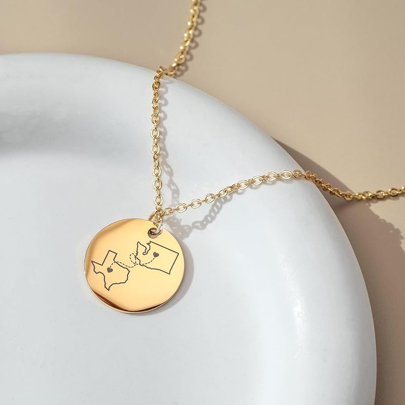 Personalized Long-Distance Relationship Necklace